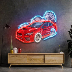 Car Fire Neon Sign