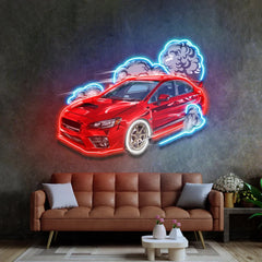 Car Fire Neon Sign