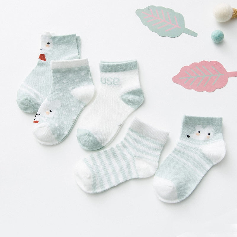 5Pairs 0-2Y Infant Baby Socks Cotton Mesh