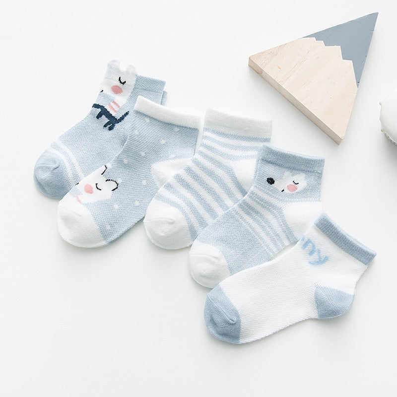 5Pairs 0-2Y Infant Baby Socks Cotton Mesh