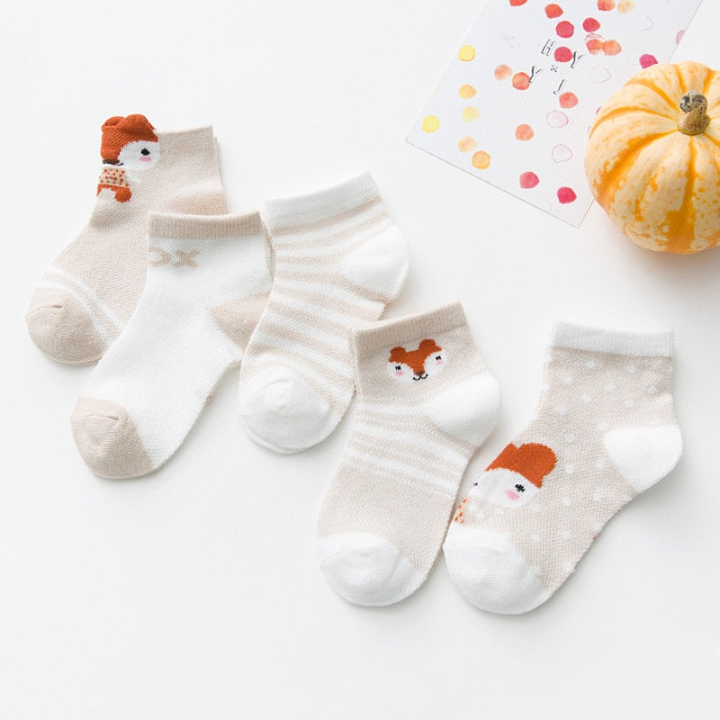 5Pairs 0-2Y Infant Baby Socks Cotton Mesh