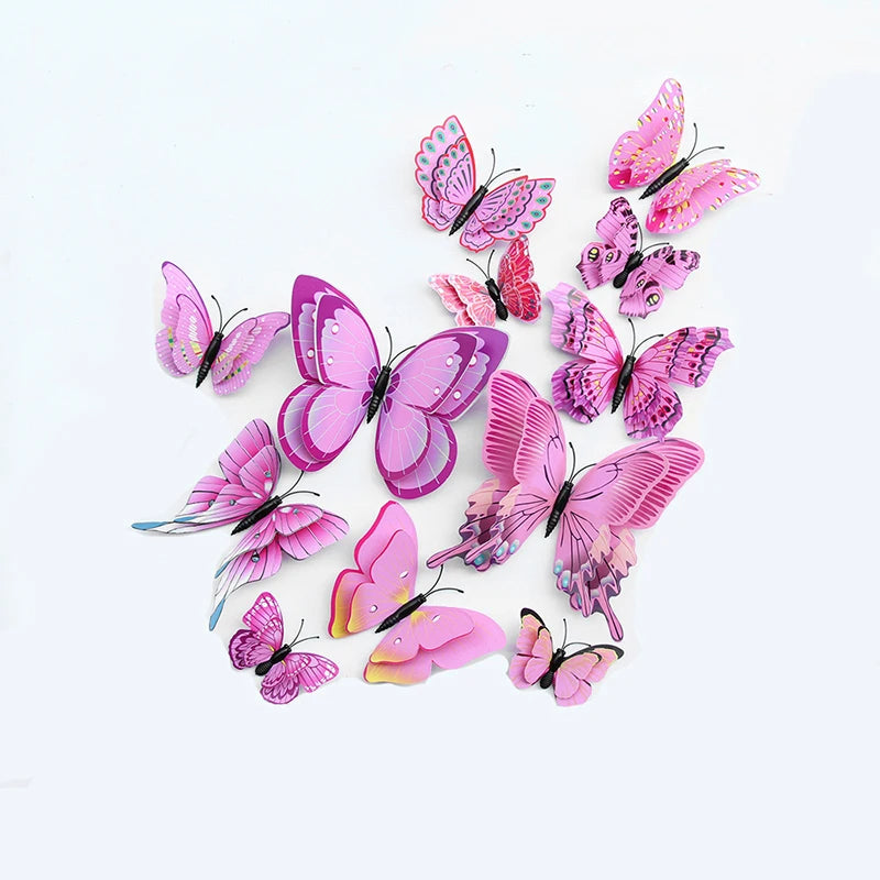 12Pcs 3D Butterfly Magnet Wall Stickers