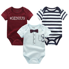 Baby Boy Jumpsuits 3 Pieces Newborn 100%Cotton Soft Infant Rompers 0-12M