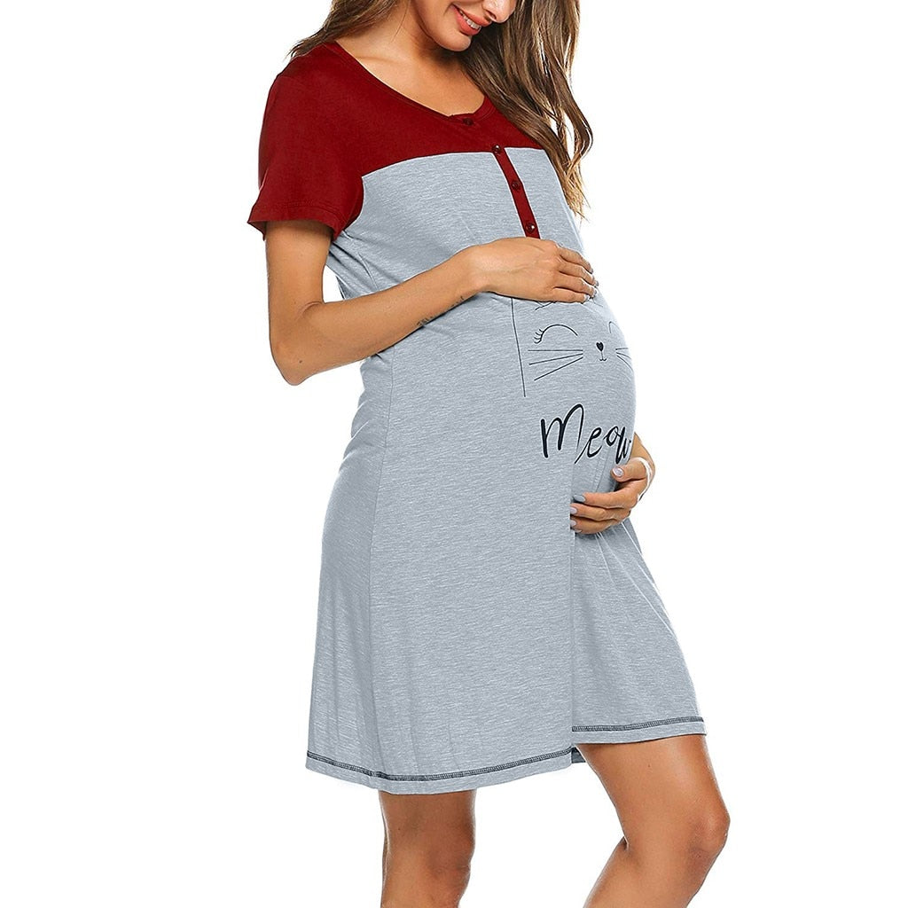 Pregnancy Pajamas Maternity Nightdress Breastfeeding