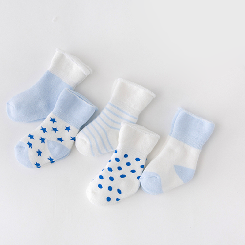 5Pair New boy and girl baby socks thick newborn