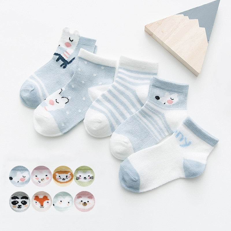 5Pairs 0-2Y Infant Baby Socks Cotton Mesh