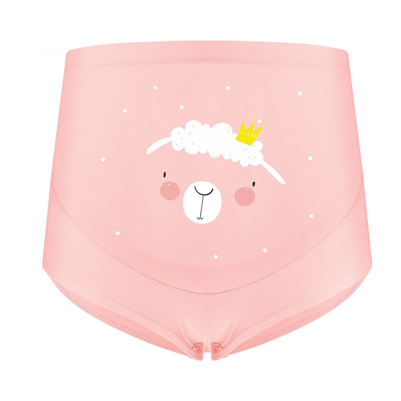 1PC Cute High Waist Maternity Panties Cotton Adjustable Belly Support Briefs Pregnancy Pantie