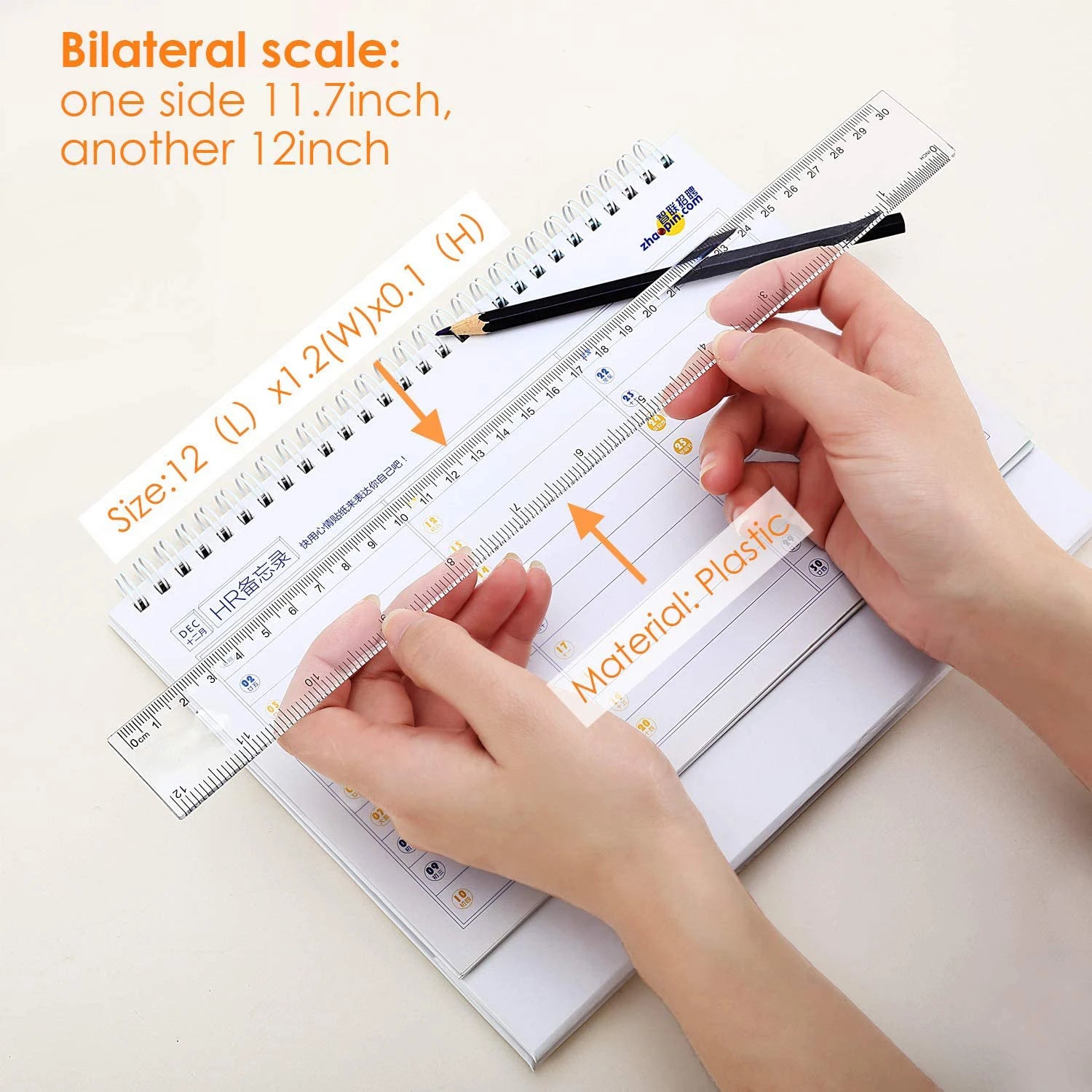 1PCS Standard Plastic Ruler