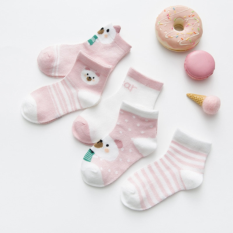 5Pairs 0-2Y Infant Baby Socks Cotton Mesh