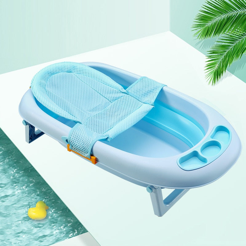 Baby Bath Seat Support Mat Fordable Baby Bath Tub Pad & Chair Newborn