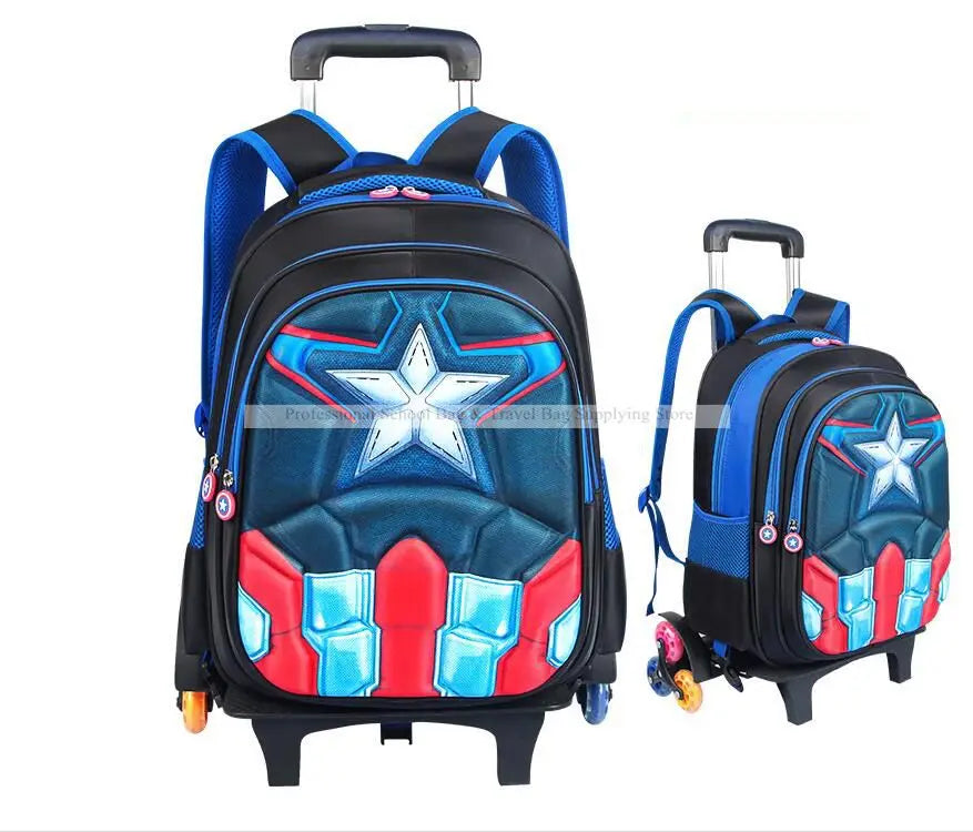 Cartoon School Wheeled Backpack