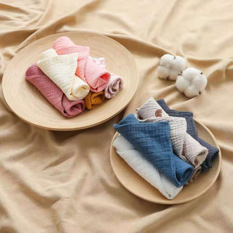 5 Pcs Baby Towels Muslin Cloth Hand Face Wipes