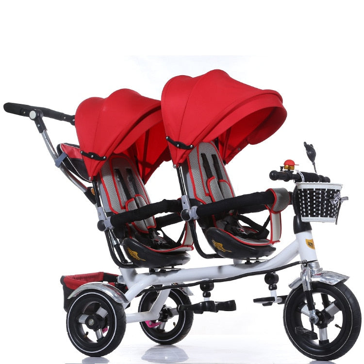 Child stroller Twins baby tricycle bike double seat 6 month to 6 year