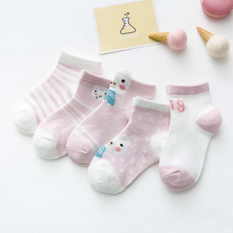 5Pairs 0-2Y Infant Baby Socks Cotton Mesh