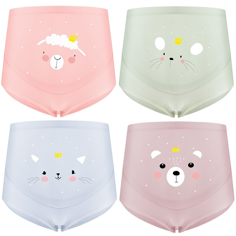 1PC Cute High Waist Maternity Panties Cotton Adjustable Belly Support Briefs Pregnancy Pantie