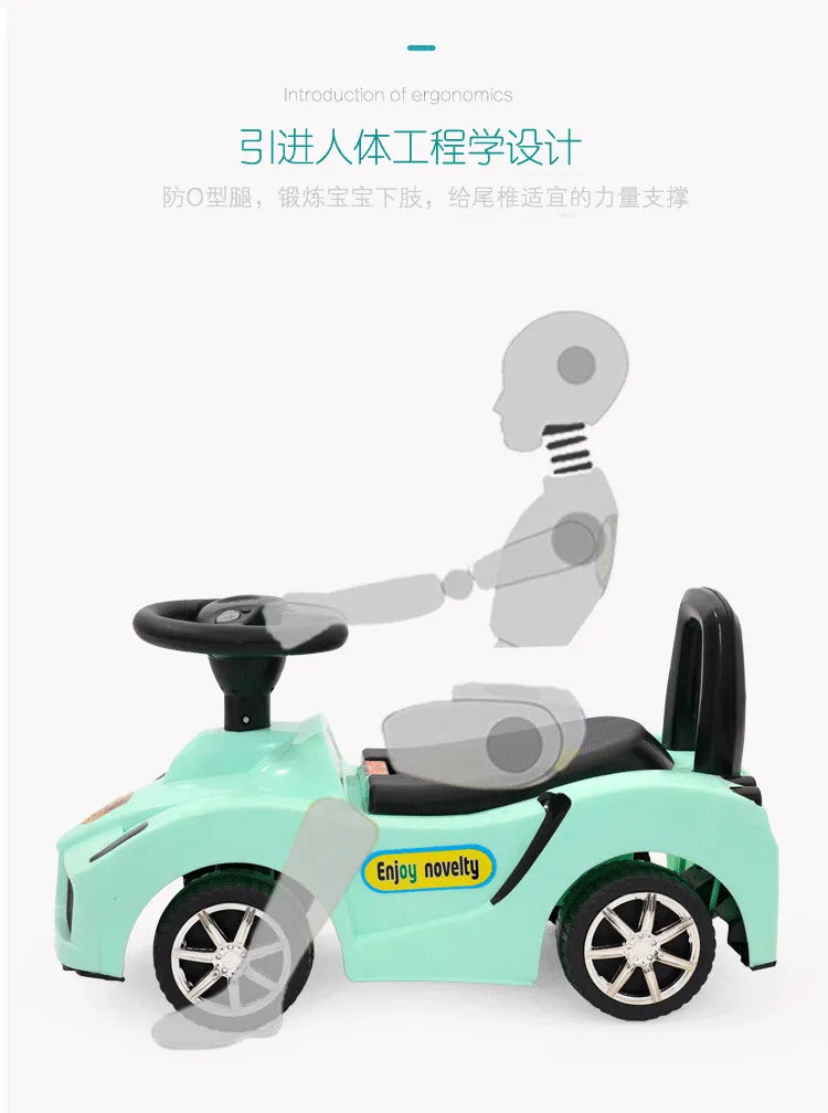 Children's Four-wheel Walking Aid with Music