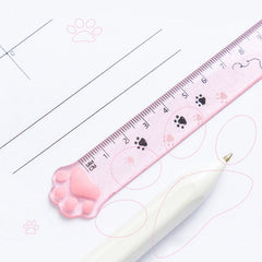 Cute Cat Paw Plastic Straight Rulers