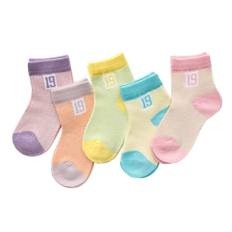 5Pairs 0-2Y Infant Baby Socks Cotton Mesh