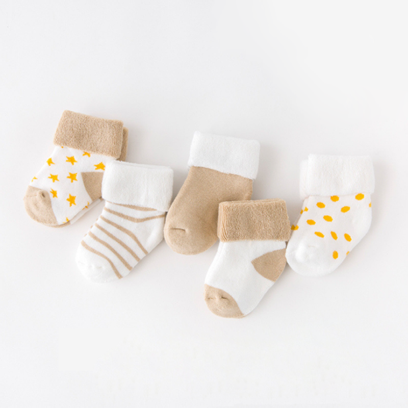 5Pair New boy and girl baby socks thick newborn