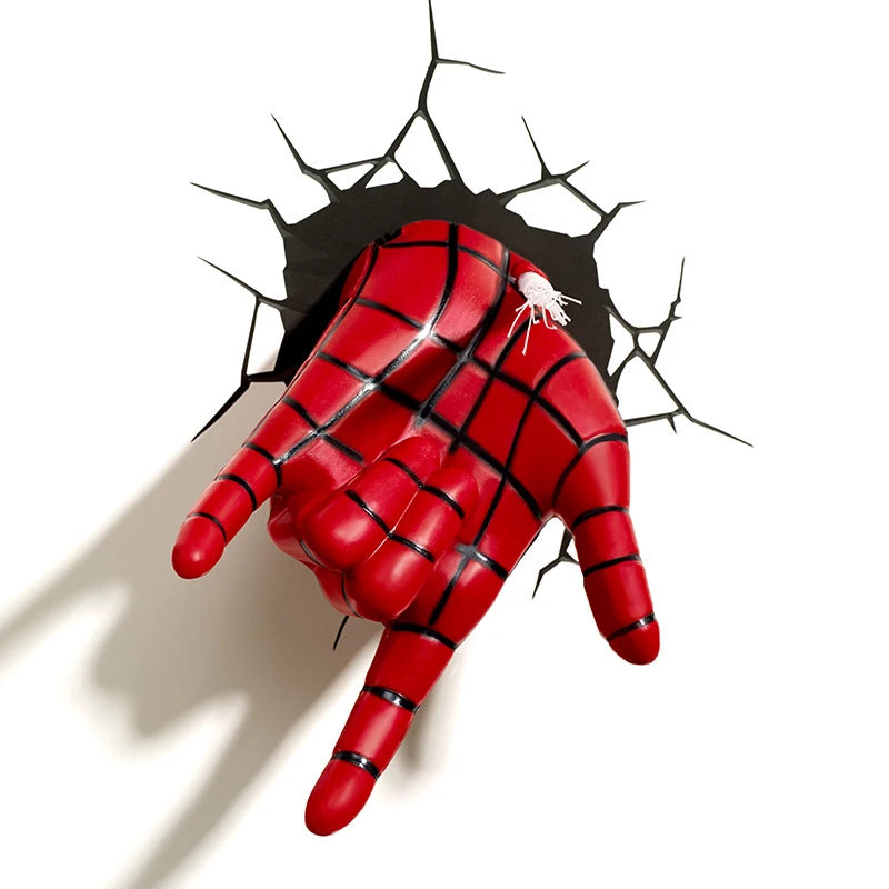 Spider Man Face Hand 3D LED Wall Lamp