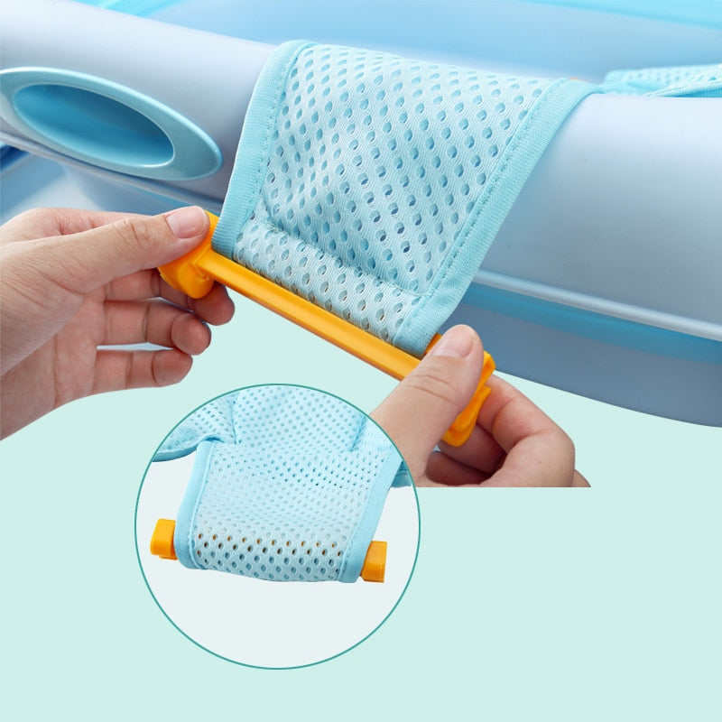 Baby Bath Seat Support Mat Fordable Baby Bath Tub Pad & Chair Newborn