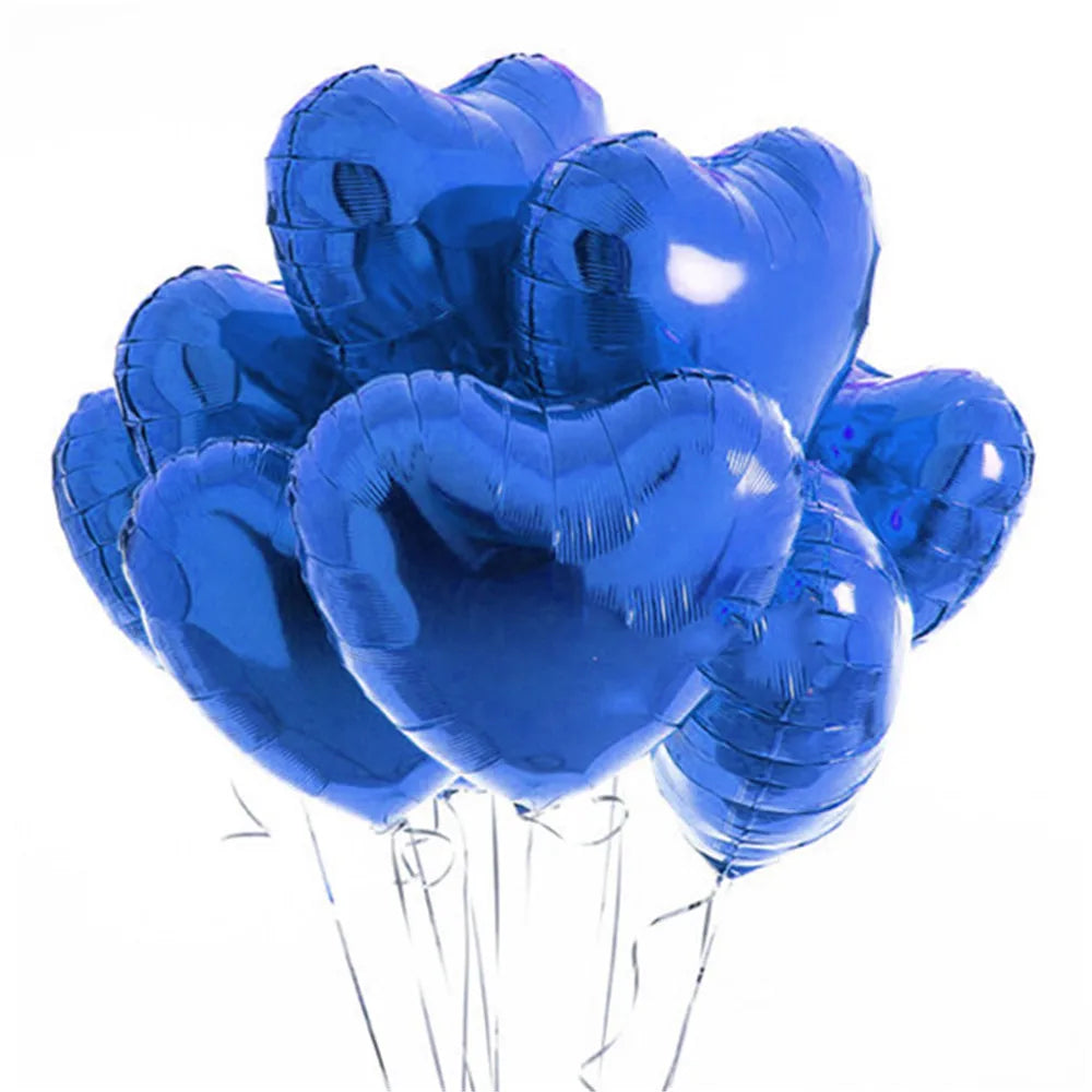 10pcs 18 inch Heart Foil Balloon