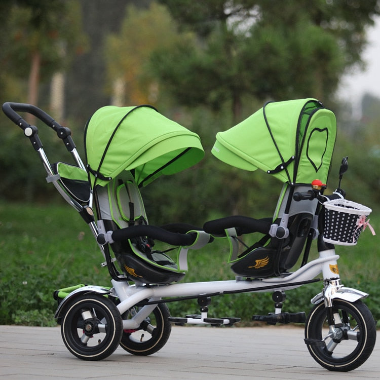 Child stroller Twins baby tricycle bike double seat 6 month to 6 year