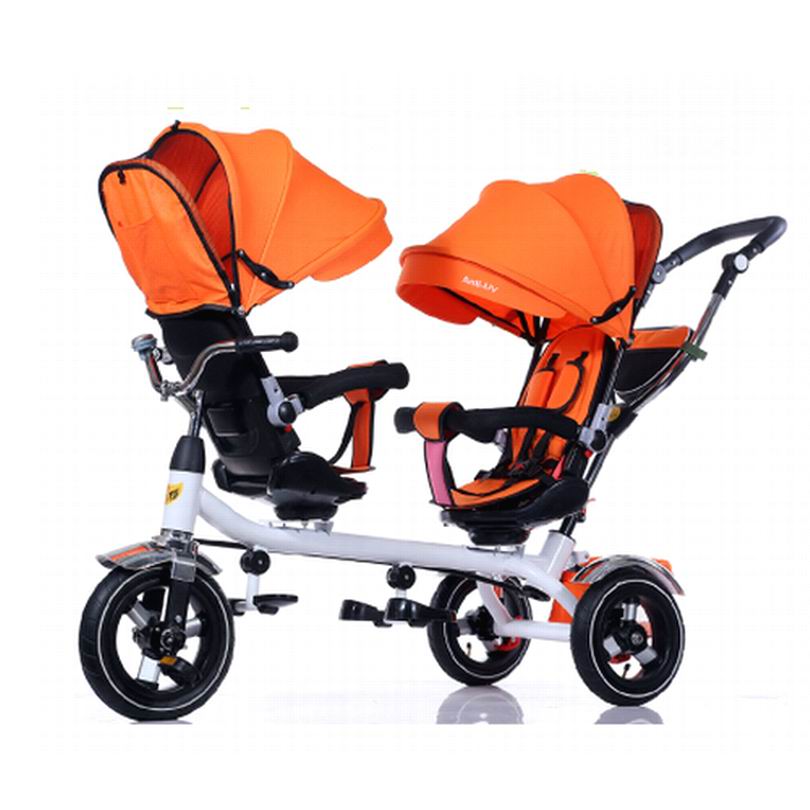 Child stroller Twins baby tricycle bike double seat 6 month to 6 year