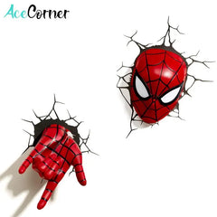 Spider Man Face Hand 3D LED Wall Lamp