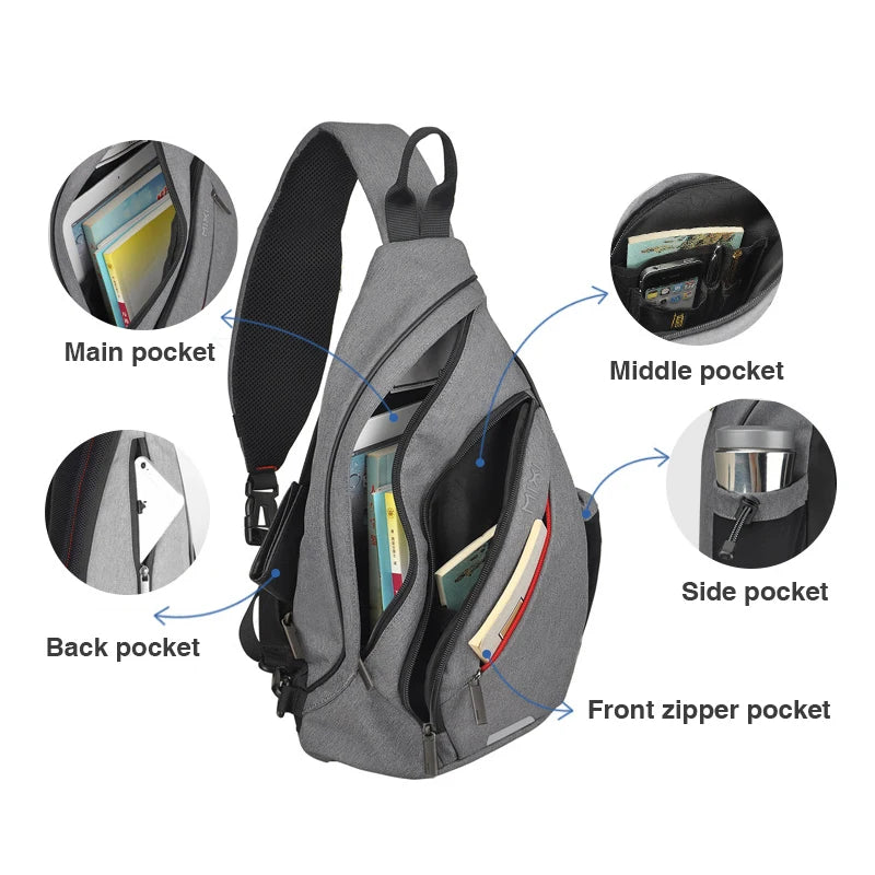 Crossbody USB One Shoulder Backpack