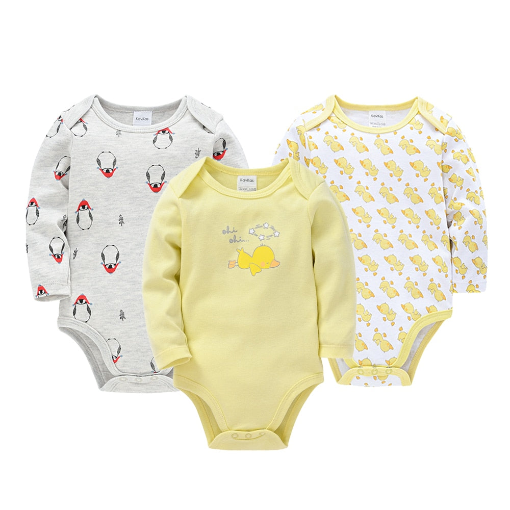 Baby Boys Girls Bodysuit 6 PCS 3 PCS Long Sleeve 100% Cotton 0-12 months Newborn Jumpsuit Clothing