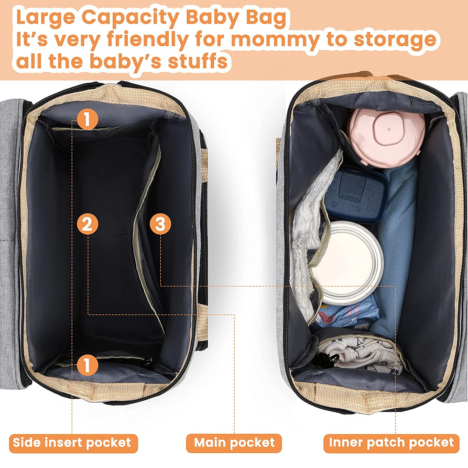 Baby Nappy Changing Station Portable Baby Bed Travel Bassinet Folding Waterproof