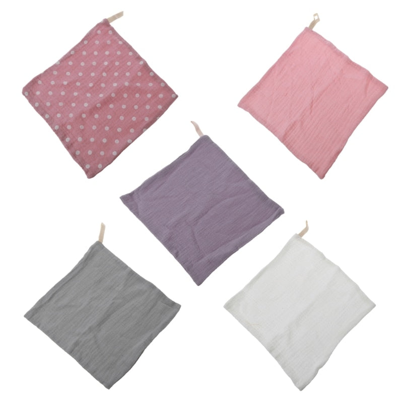 5 Pcs Baby Towels Muslin Cloth Hand Face Wipes