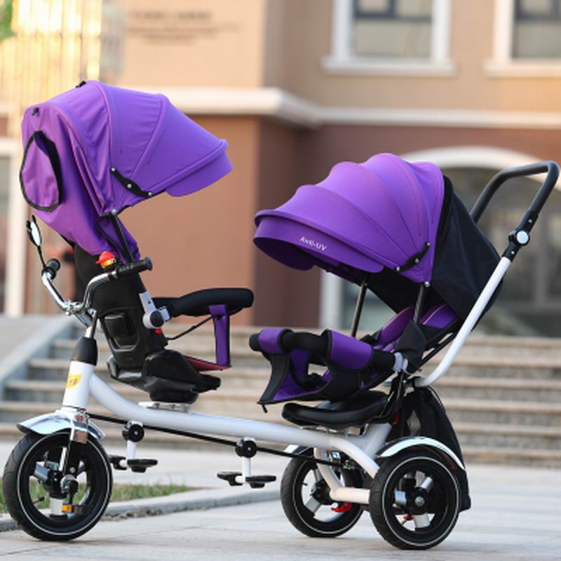 Child stroller Twins baby tricycle bike double seat 6 month to 6 year