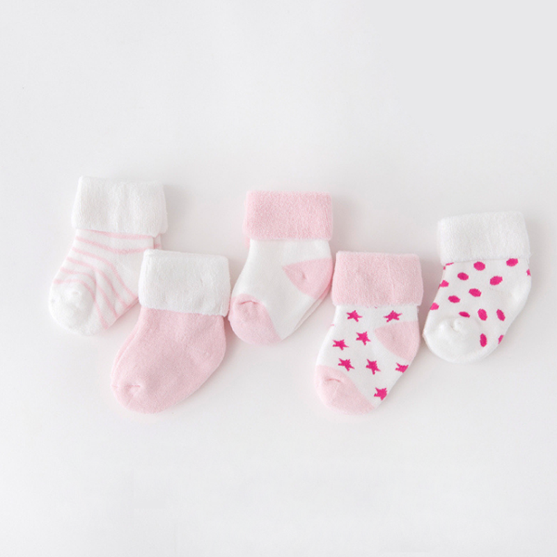 5Pair New boy and girl baby socks thick newborn