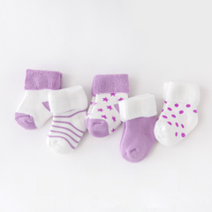 5Pair New boy and girl baby socks thick newborn