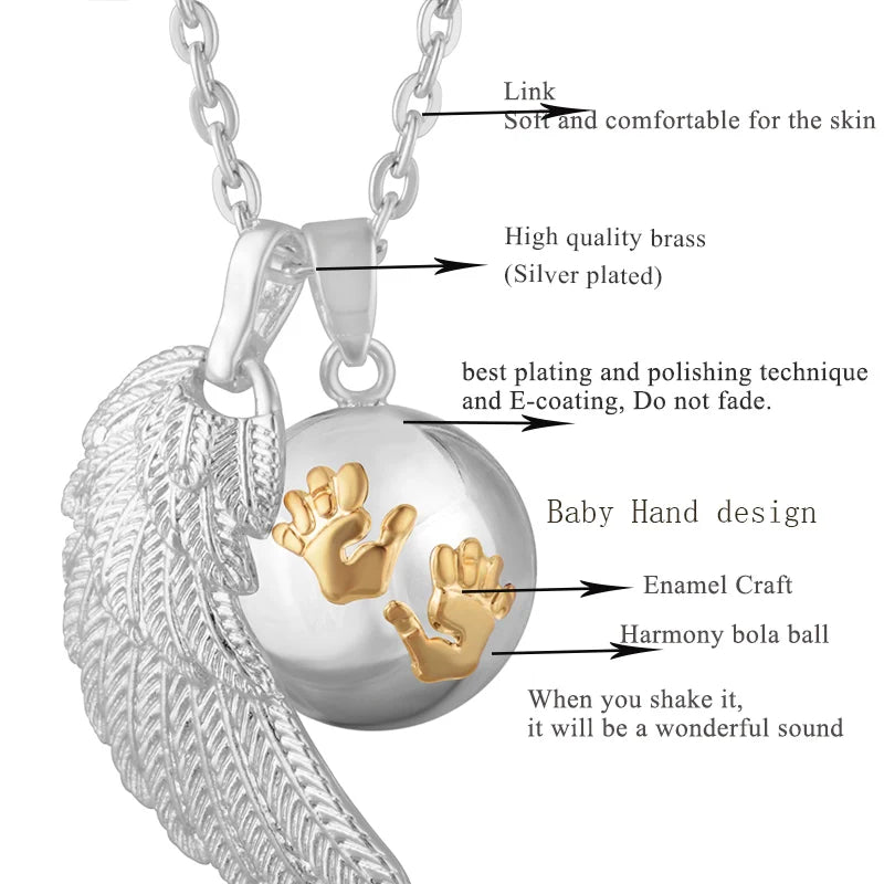 Angel Wing Baby Caller Pendant Necklace