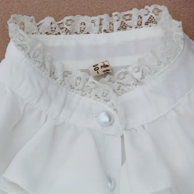 Spring Fall Chiffon Lace Baby Blouse