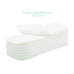 Comfort 10 pcs 3 layers microfiber cloth diaper