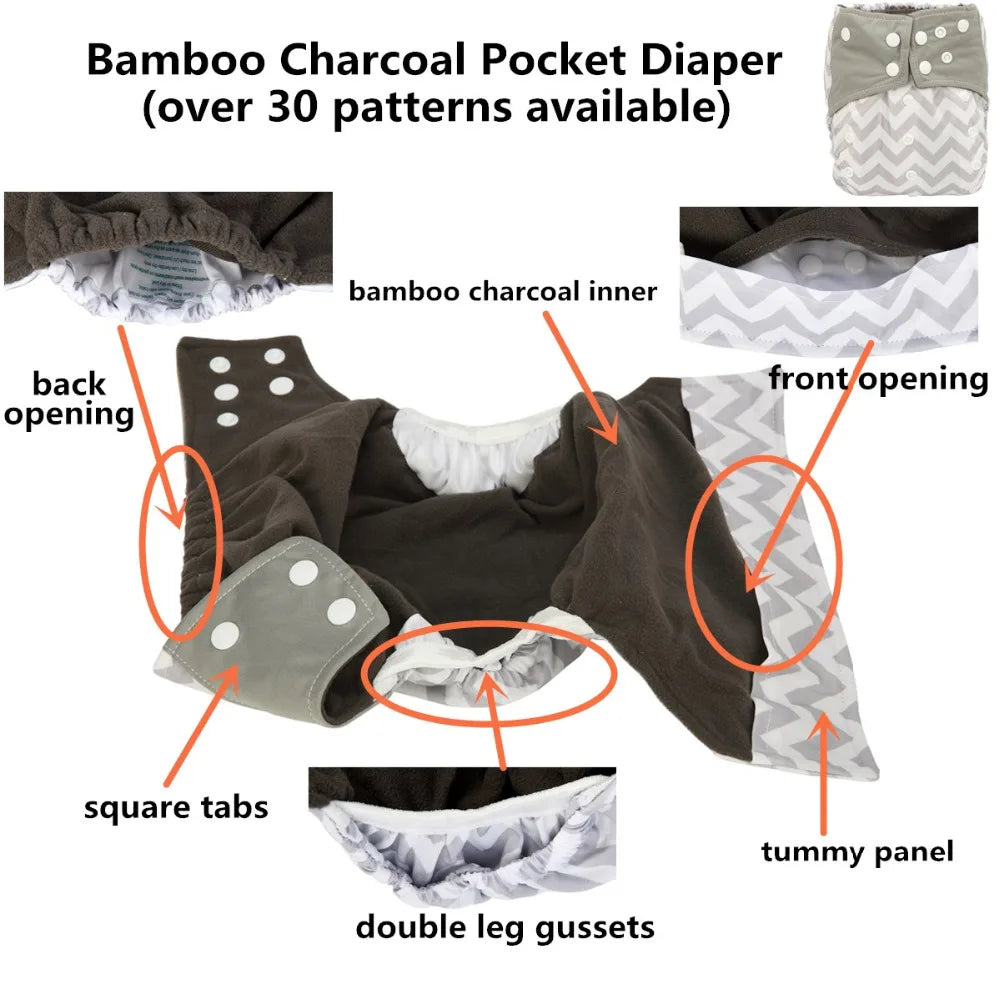 Bamboo Charcoal Baby Cloth Diaper