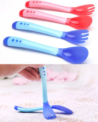 2pcs/set Silicone Soft Spoon Fork Set