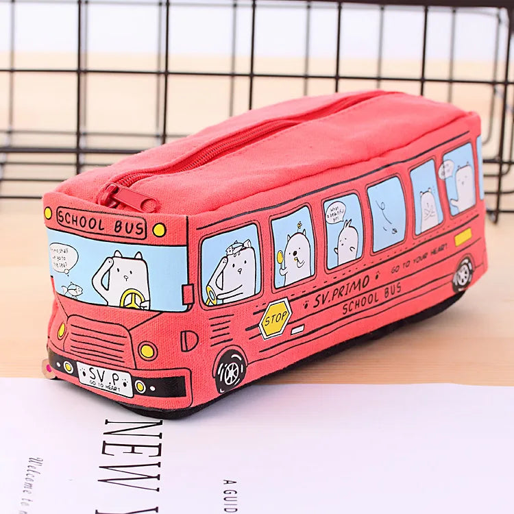 Cartoon Bus Pencil Bag