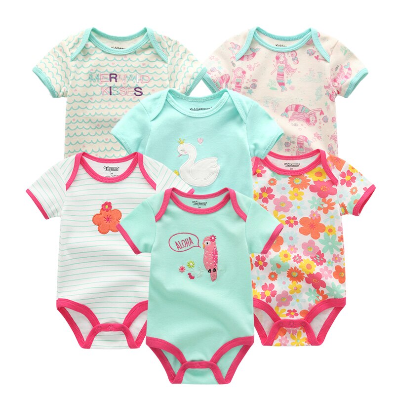 6PCS/Set Unisex Newborn Baby Cotton Cartoon Girls Jumpsuits