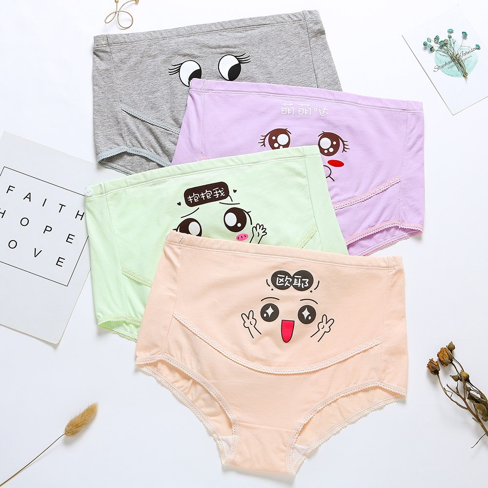 4Pcs/Lot Cotton Maternity Underwear Panty Pregnant Brief High Waist