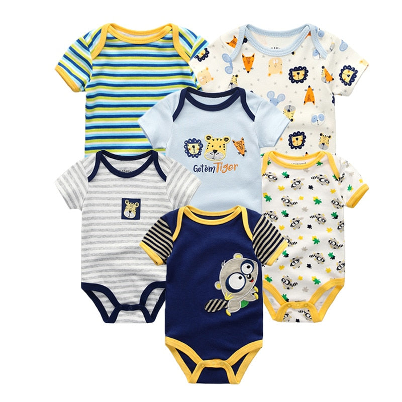 6PCS/Set Unisex Newborn Baby Cotton Cartoon Girls Jumpsuits