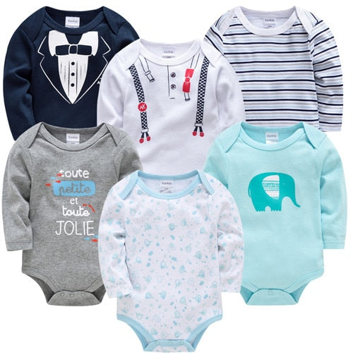 Baby Boys Girls Bodysuit 6 PCS 3 PCS Long Sleeve 100% Cotton 0-12 months Newborn Jumpsuit Clothing