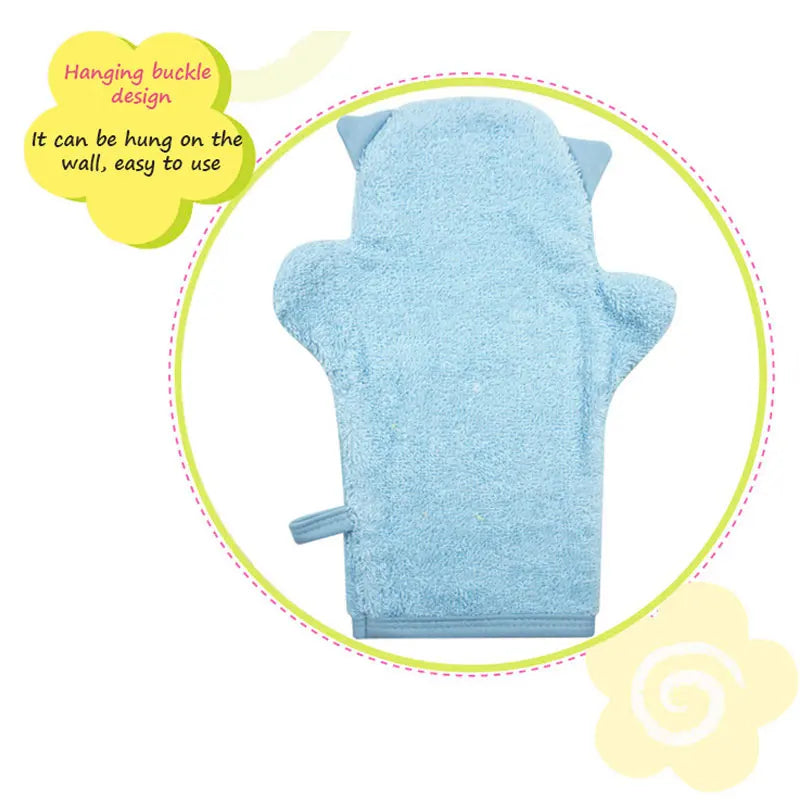 Baby Cartoon Bath Glove Brush Towel