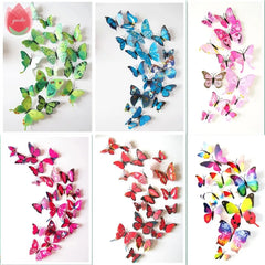 12Pcs 3D Butterfly Magnet Wall Stickers