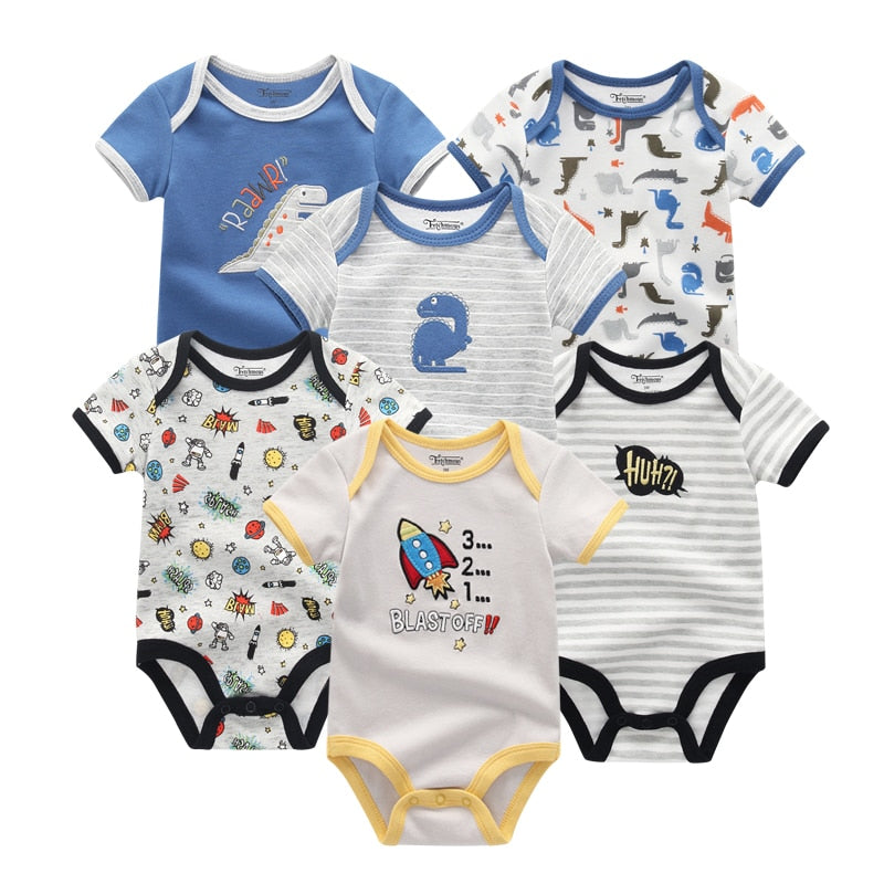 6PCS/Set Unisex Newborn Baby Cotton Cartoon Girls Jumpsuits