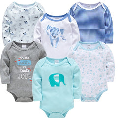 Baby Boys Girls Bodysuit 6 PCS 3 PCS Long Sleeve 100% Cotton 0-12 months Newborn Jumpsuit Clothing